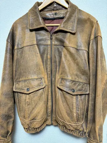 80s A-2 real leather bomber jacket blwn