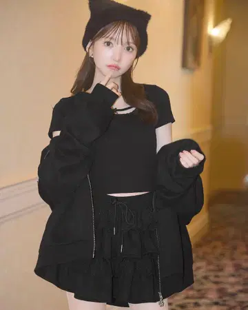 미셸 마카롱 백리본 레이스 3종 셋업 후드티 제외