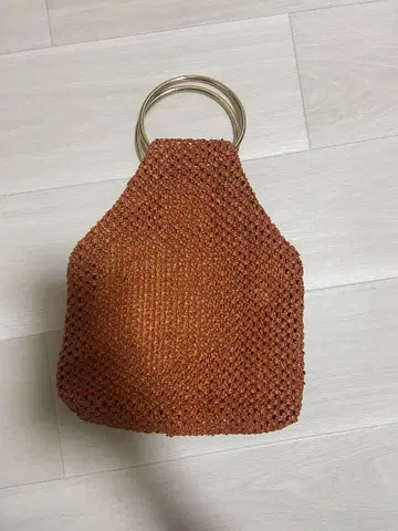 오렌지 바스켓백 금속 핸들