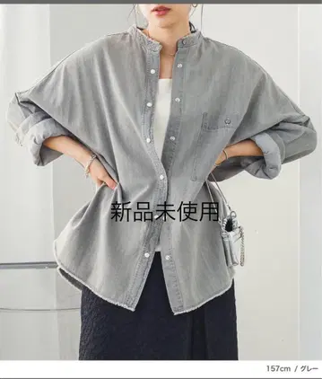 데님 오버사이즈 셔츠 그레이