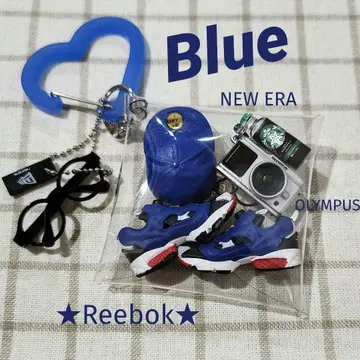 [한정 가격] 가챠 파우치 리복, 뉴에라, 올림푸스 등 - 블루 계열