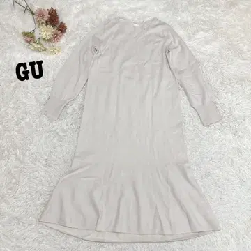 s.1887 [지유] 긴팔 니트 머메이드 롱 원피스 화이트