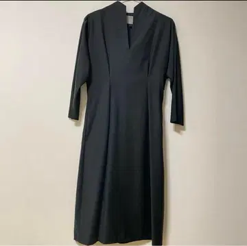 theory luxe 블랙 무릎 기장 원피스 7부 소매 사이즈 38