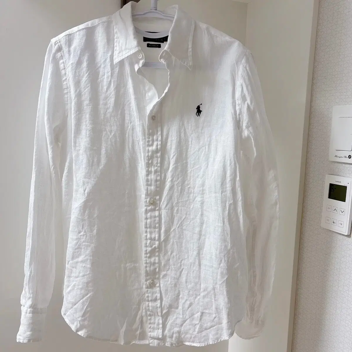 Authentic Polo Ralph Lauren linen white shirt, relaxed fit, S