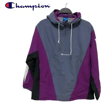 Champion 아노락 후드티 하프 지퍼 배색 후드 새상품급 로고