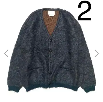 yoke 4color mix jacquard mohair cardigan