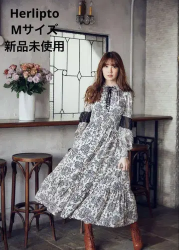 herlipto Winter Floral Long sleeve Dress