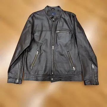 브라운 가죽 싱글 라이더 자켓