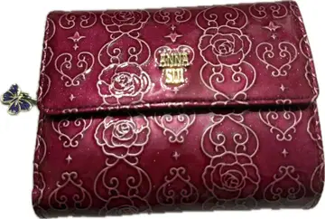 ANNA SUI 접이식 지갑 와인 레드