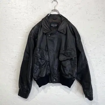 구제 90s 빈티지 A-2형 프론트 디자인 가죽 자켓