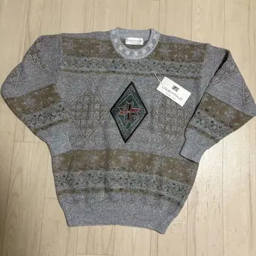 택 포함 LOUIS PITAUD 스웨터 90s 레트로 그레이 L