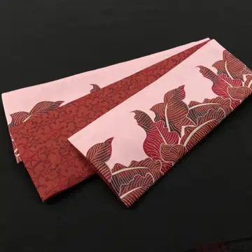 미야비호시 오리지널 바나나잎 무늬 반폭 오비 리버서블