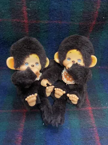 몬치치 쇼와 레트로 봉제 인형 2체