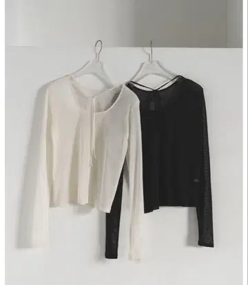 [ 새상품 ] anuke 2way sheer tops 화이트