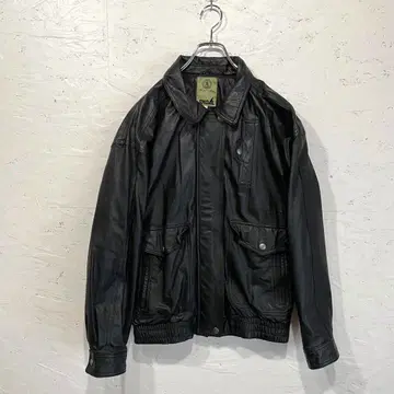 구제 90's 빈티지 A-2형 가죽 자켓 빅 실루엣 블루종