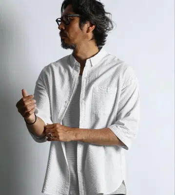 SEERSUCKER OVERDYE 3Q SHIRT: 시어서커 스트라이프