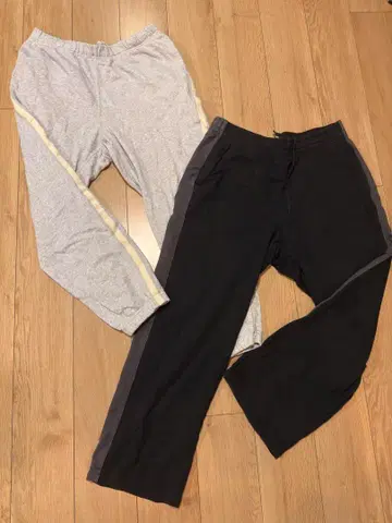 유니클로 2장 세트 긴 길이 스웨트 팬츠 블랙, 그레이 XL 사이즈