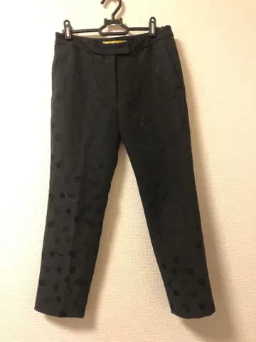 도트 무늬 캐주얼 팬츠 블랙 블랙