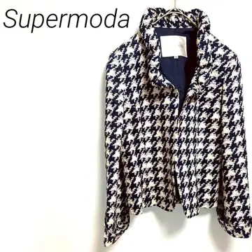 Supermoda 하운드 투스 패턴 테일러드 자켓 M 포멀