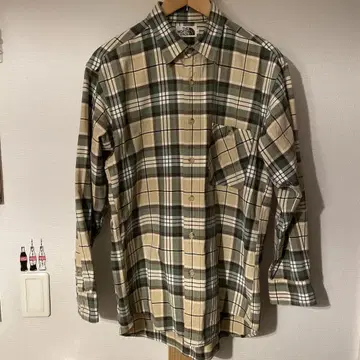 THE NORTH FACE 체크 무늬 긴팔 셔츠 브라운 택