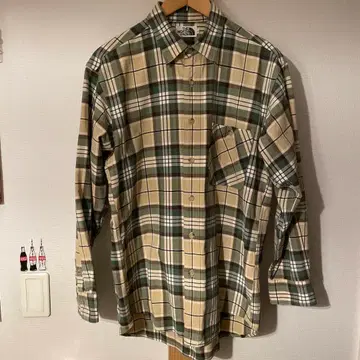 THE NORTH FACE 체크 무늬 긴팔 셔츠 브라운 택