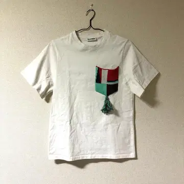 JIL SANDER 니트 포켓 태슬 티셔츠
