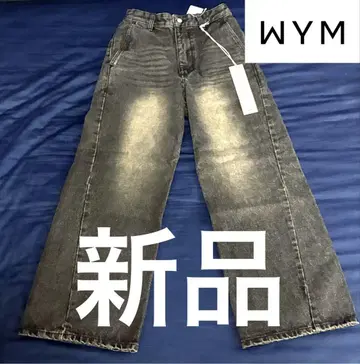 WYM CURVED FLARE DENIM SLACKS 빈티지 블랙