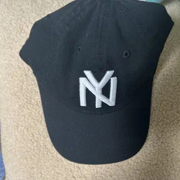 NY 로고 자수 블랙 야구 모자
