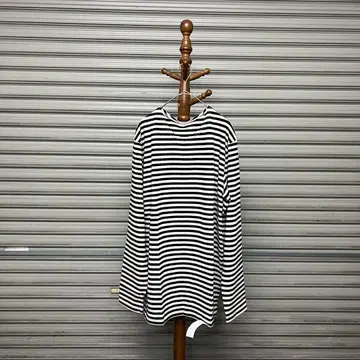 deadstock 러시아군 보더 셔츠 긴팔 블랙 x 미색 바스크 셔츠