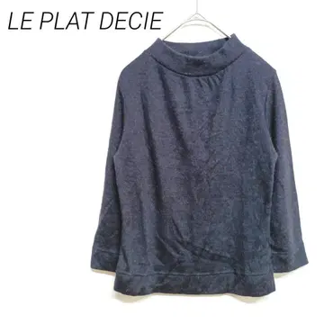 LE PLAT DECIE 블랙 하이넥 긴팔 상의 프리 부드러운