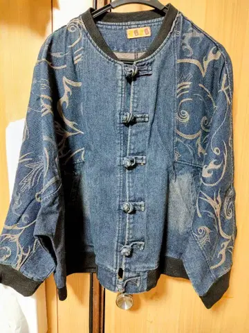 자수 인디고 데님 자켓