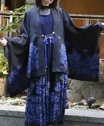 피안화 꽃무늬 겉옷 [ 블루 ]