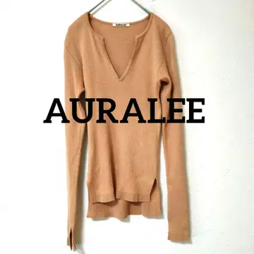 AURALEE 오라리 리브 V넥 긴팔 니트