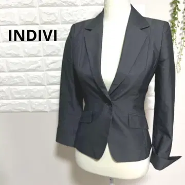 INDIVI 테일러드 자켓 비즈니스 7부 소매 그레이 여성용 S