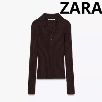[택 포함 새상품] ZARA 폴로 니트 브라운 초콜릿 L 사이즈