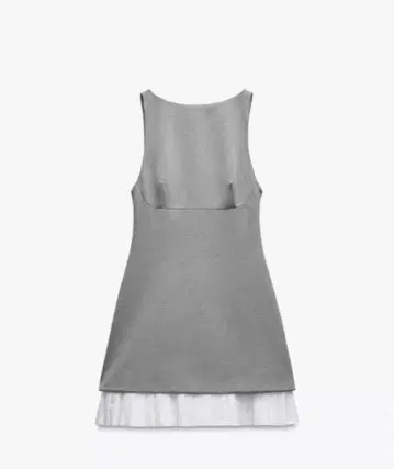 ZARA 콤비 포플린 숏 원피스 M 그레이