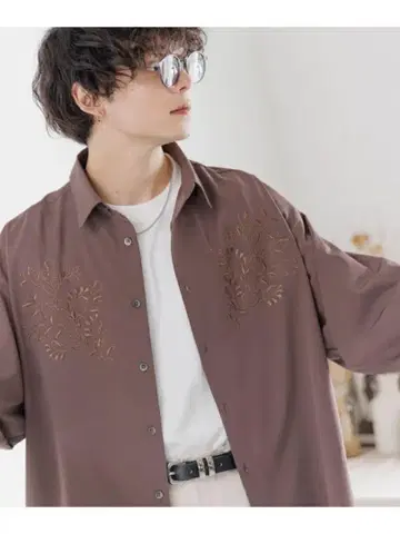 러그 자수 셔츠 LS 자수 셔츠 블라우스