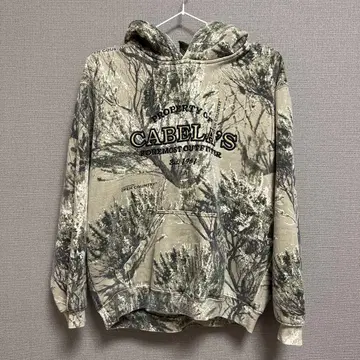 Cabela's 카모 패턴 후드 부착 후드티 XL 사이즈