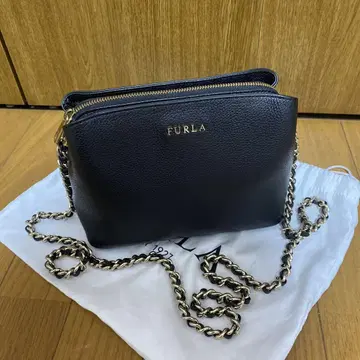 FURLA 숄더백 천연 가죽 블랙