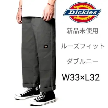 새상품 디키즈 더블니 워크 팬츠 W33 x L32 차콜 CH