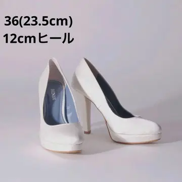 BENIR 36 (23.5cm) 12cm 힐 웨딩 슈즈 화이트 새틴