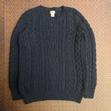 90s L.L.Bean 울 니트 아란 짜임 데드스탁 케이블 짜임