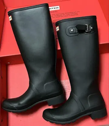 HUNTER 블랙 장화 레인부츠