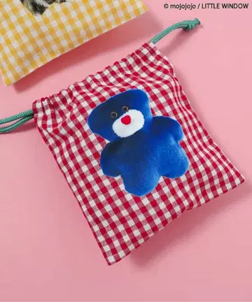 mojojojo 전사 복조리 S 깅엄 체크 빨간색 파란색 고양이