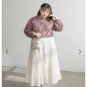 쿠레트 Clette 인조 모피 풀오버 긴팔 상의 핑크