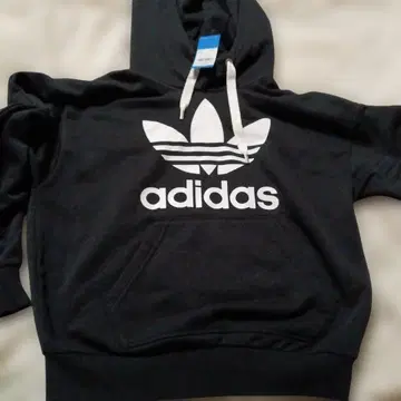 adidas 블랙 후드 부착 후드티