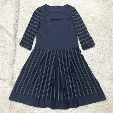 새상품급 TO BE CHIC 빅 사이즈 42 원피스 리본 스트라이프