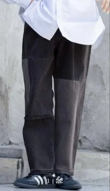 패치워크 데님 블랙
