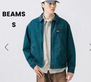 새상품급 BEAMS HEART 코튼 덕 숏 블루종 S