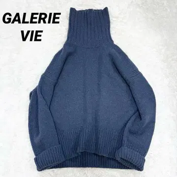 [레어] 갤러리 바이 파인 울 하이넥 풀오버 네이비
